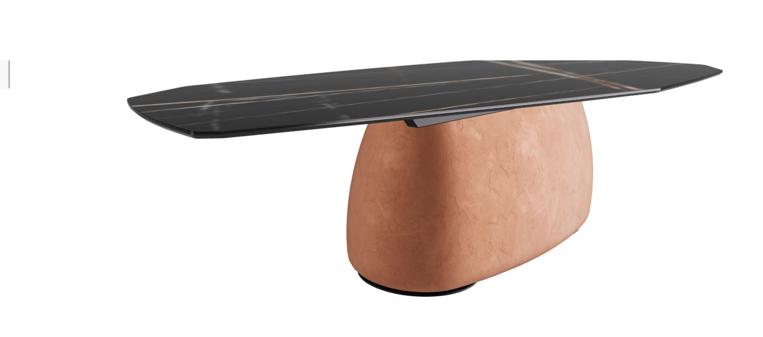 300x130x74h Polygon Shaped_Glossy Sahara Noir_Marrakech_Black Embossed