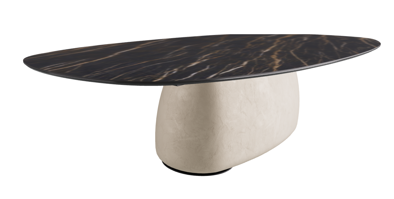 300x150x75h Biscuit Shaped_Matt Portoro_Cairo_Black Embossed
