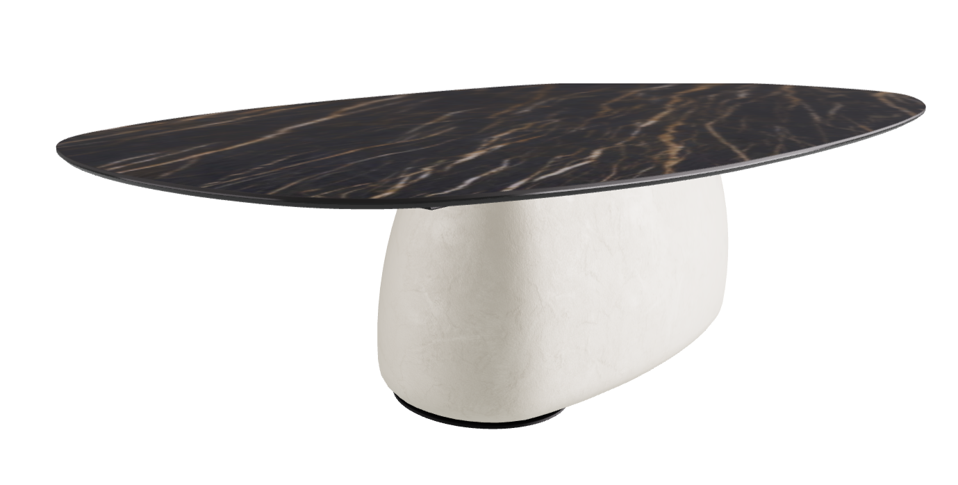 300x150x75h Biscuit Shaped_Matt Portoro_Oslo_Black Embossed