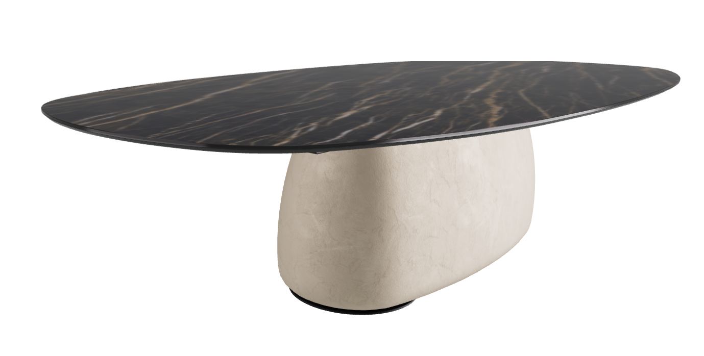 300x150x75h Biscuit Shaped_Glossy Portoro_Cairo_Black Embossed