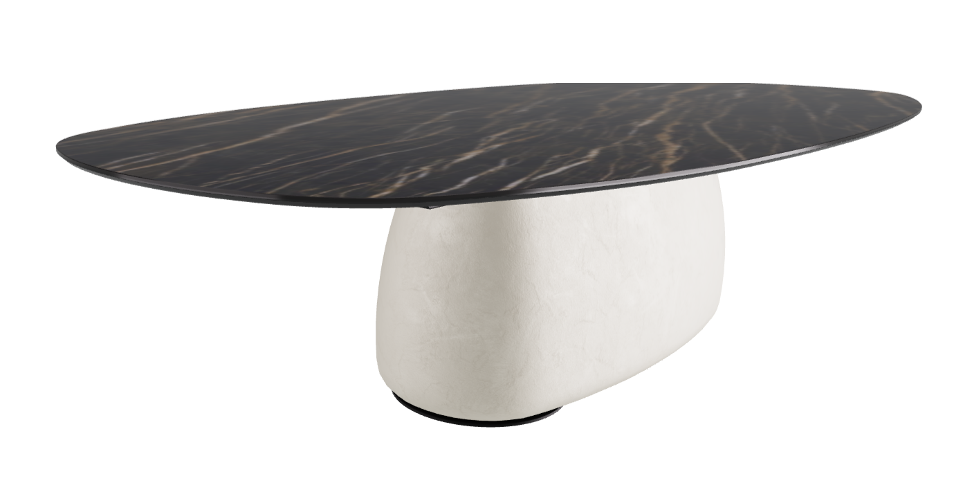 300x150x75h Biscuit Shaped_Glossy Portoro_Oslo_Black Embossed