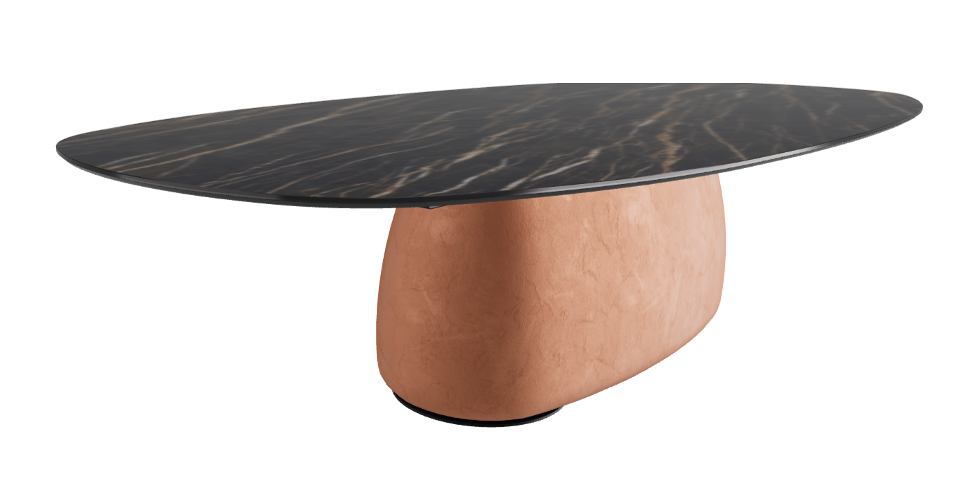 300x150x75h Biscuit Shaped_Glossy Portoro_Marrakech_Black Embossed