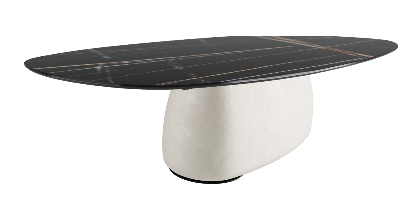 300x150x75h Biscuit Shaped_Glossy Sahara Noir_Oslo_Black Embossed