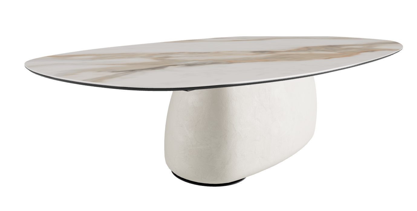 300x150x75h Biscuit Shaped_Glossy Borghini Calacatta_Oslo_Black Embossed