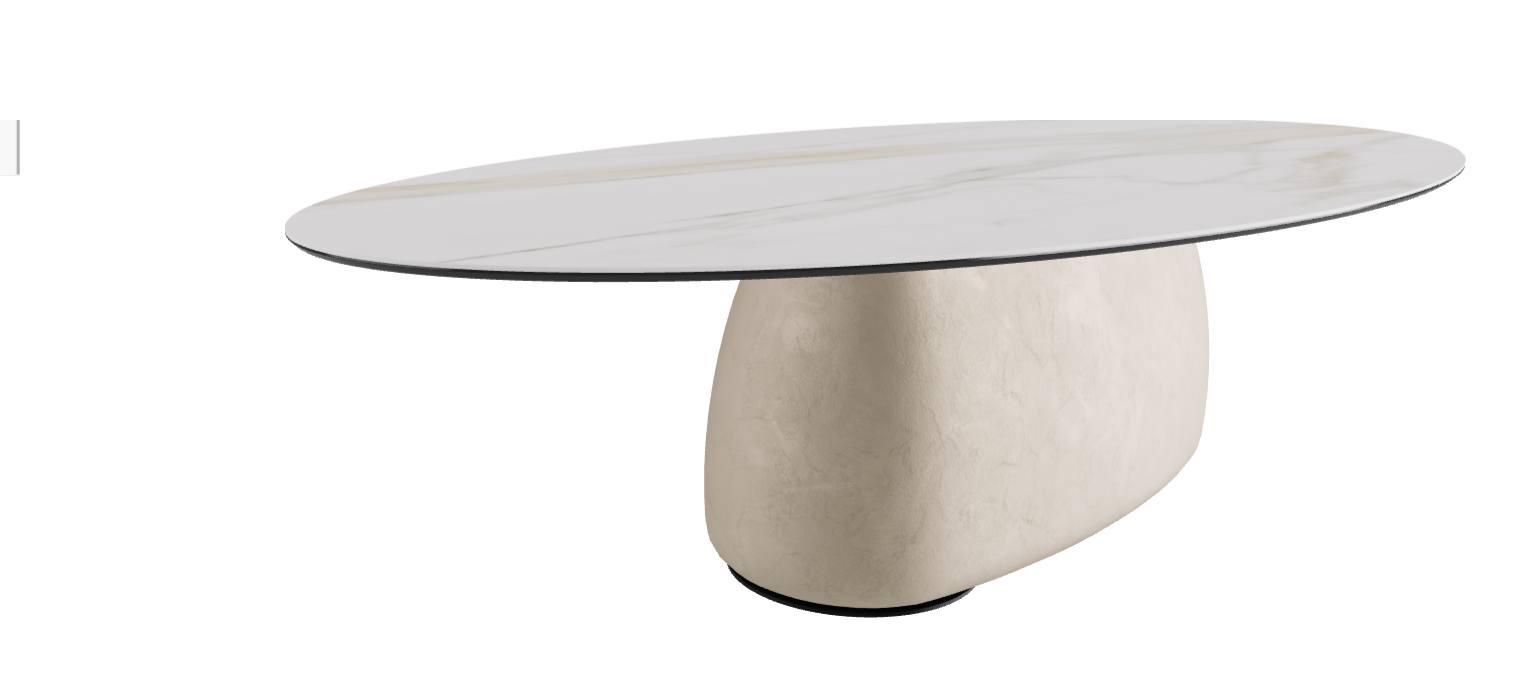 300x150x75h Oval Shaped_Matt Golden Calacatta_Cairo_Black Embossed