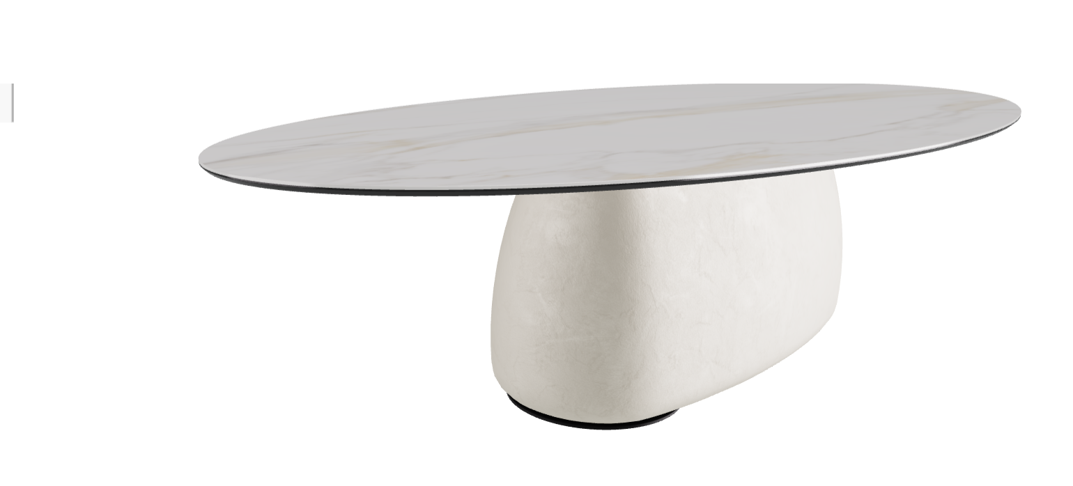 300x150x75h Oval Shaped_Glossy Golden Calacatta_Oslo_Black Embossed