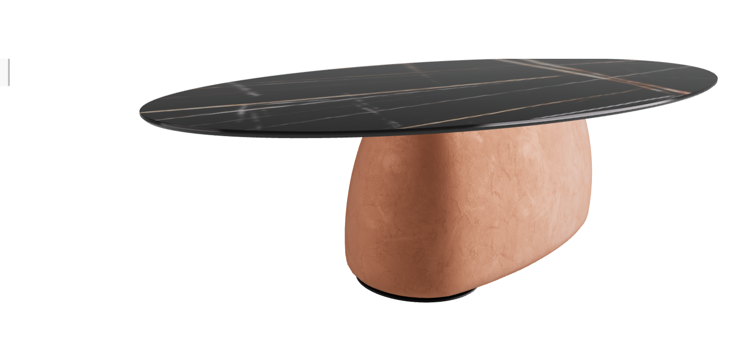 300x150x75h Oval Shaped_Glossy Sahara Noir_Marrakech_Black Embossed