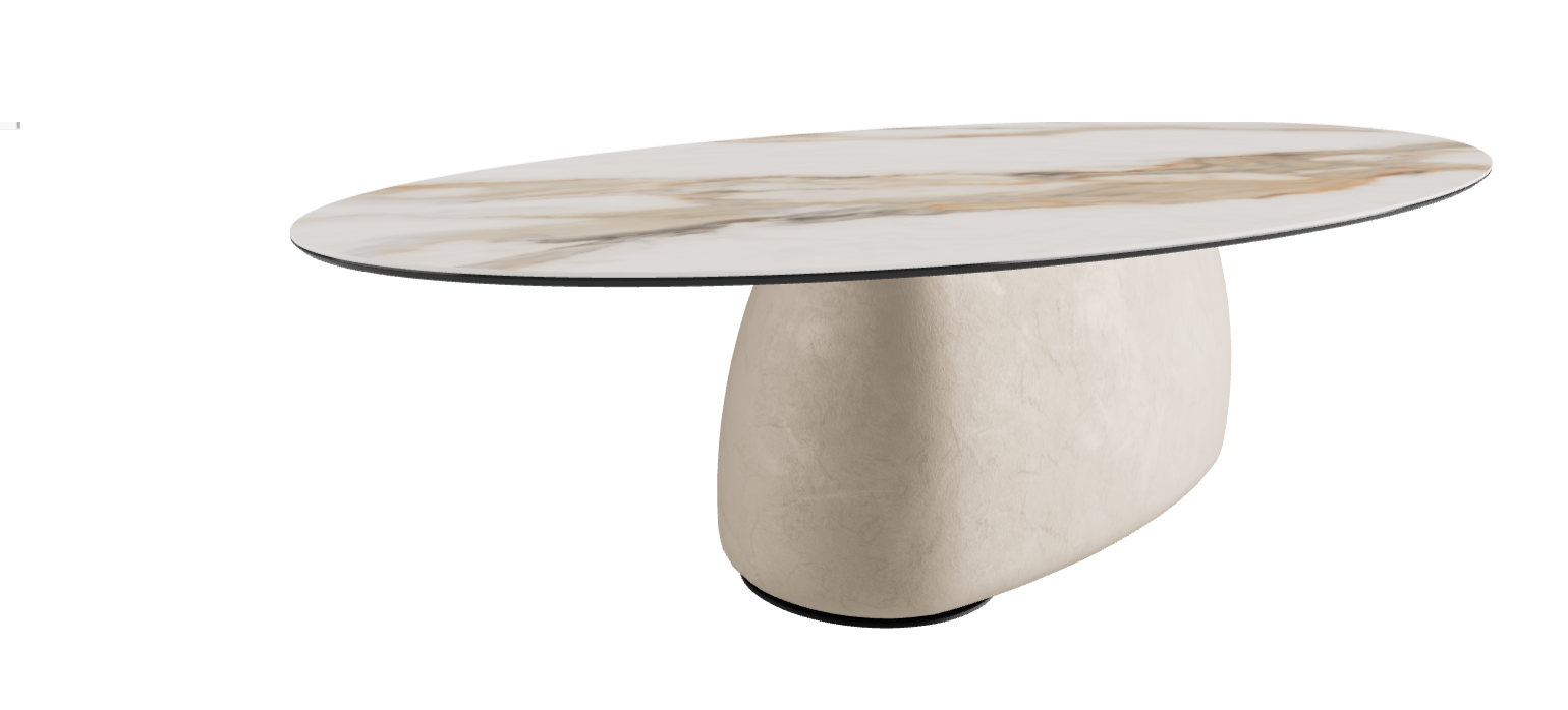 300x150x75h Oval Shaped_Matt Borghini Calacatta_Cairo_Black Embossed