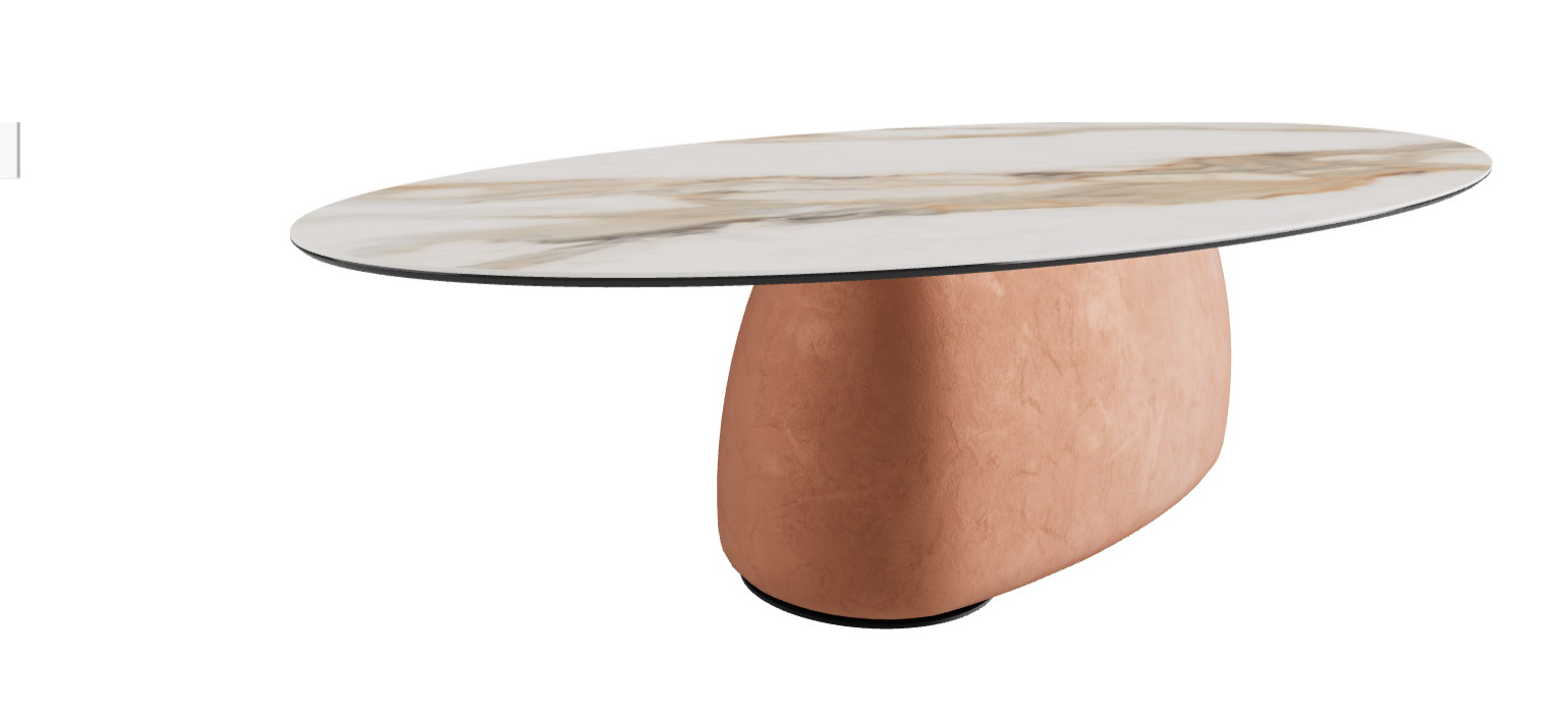 300x150x75h Oval Shaped_Matt Borghini Calacatta_Marrakech_Black Embossed