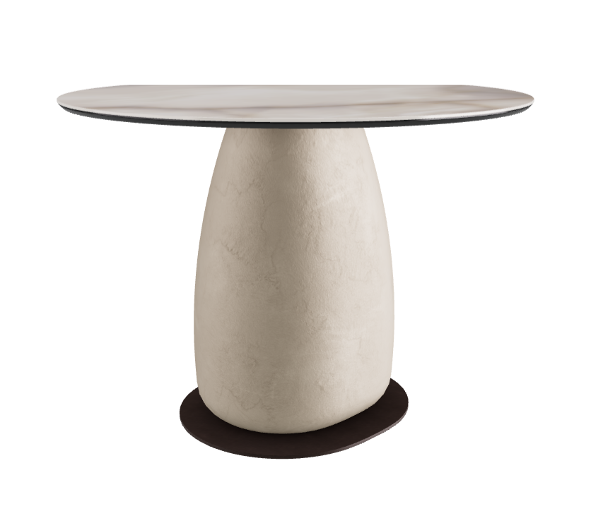 Diameter 100 x Height 73 cm Round Shaped_Alabastro_Cairo_Bronze Embossed