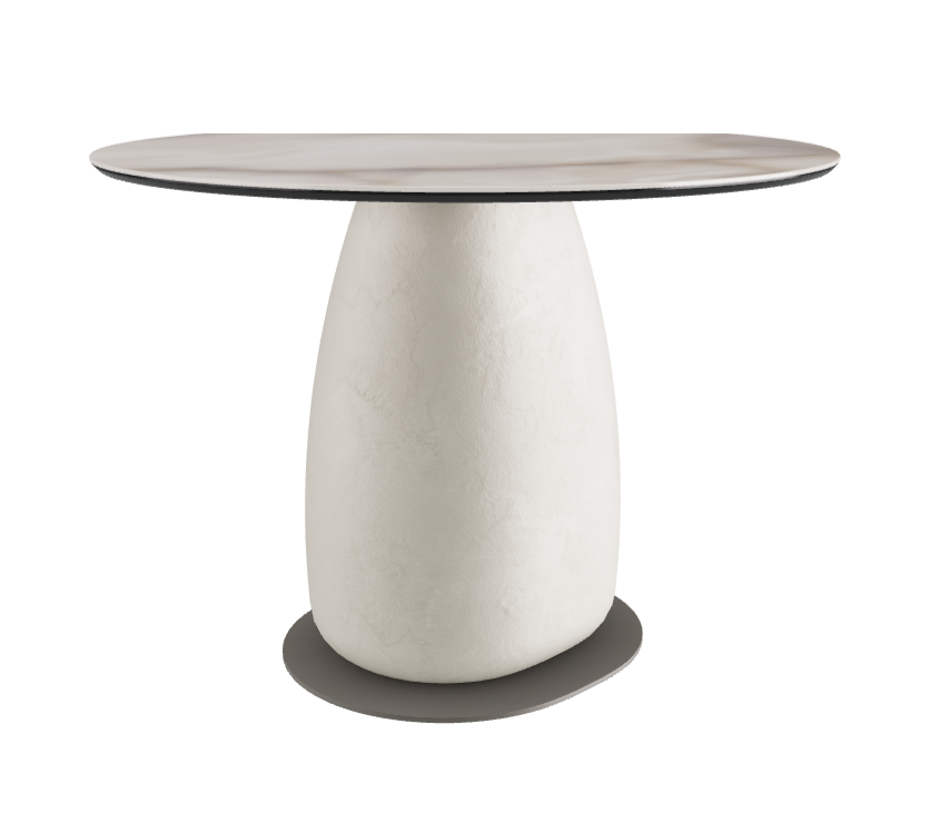 Diameter 100 x Height 73 cm Round Shaped_Alabastro_Oslo_Titanium Embossed