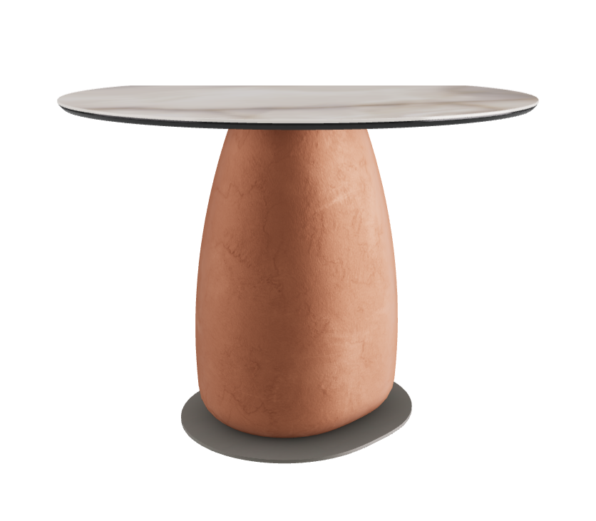 Diameter 100 x Height 73 cm Round Shaped_Alabastro_Marrakech_Titanium Embossed