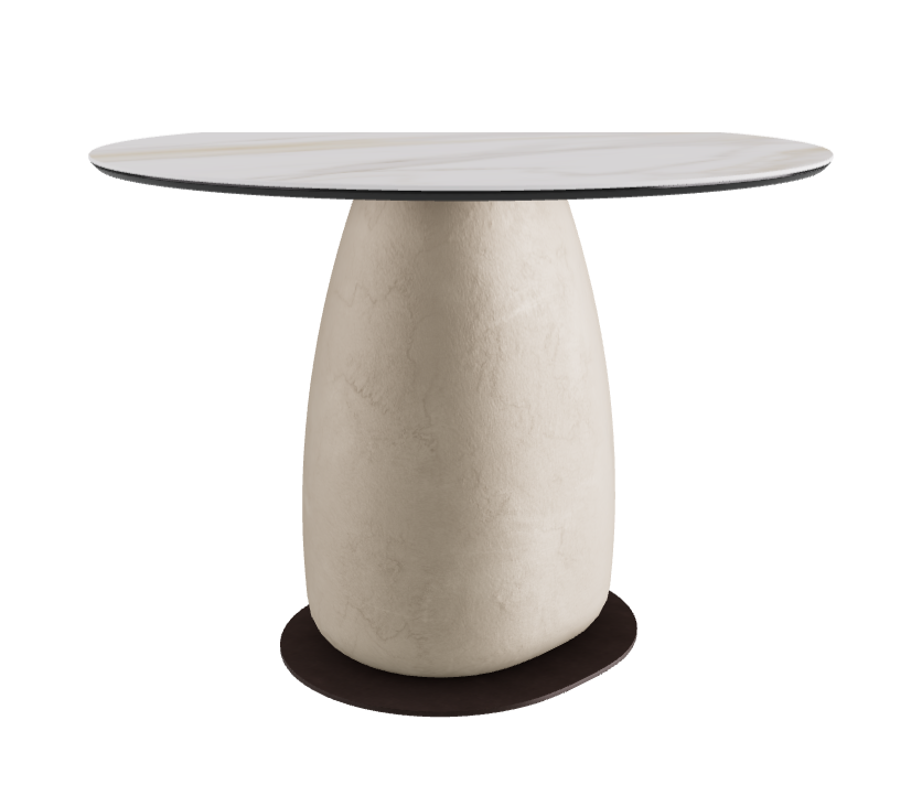 Diameter 100 x Height 73 cm Round Shaped_Matt Golden Calacatta_Cairo_Bronze Embossed