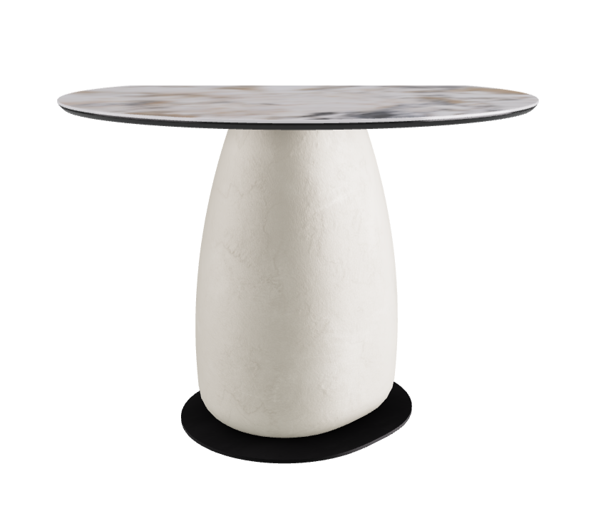 Diameter 100 x Height 73 cm Round Shaped_Makalu_Oslo_Black Embossed