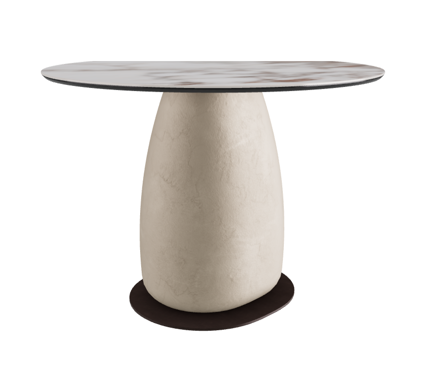 Diameter 100 x Height 73 cm Round Shaped_Breccia_Cairo_Bronze Embossed