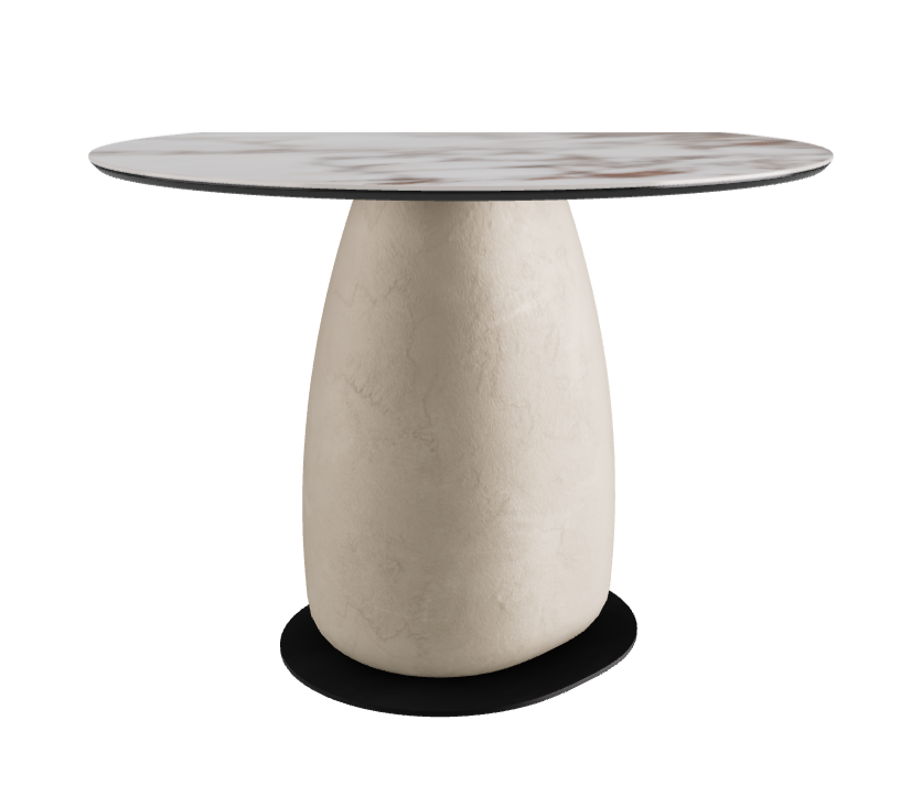 Diameter 100 x Height 73 cm Round Shaped_Breccia_Cairo_Black Embossed