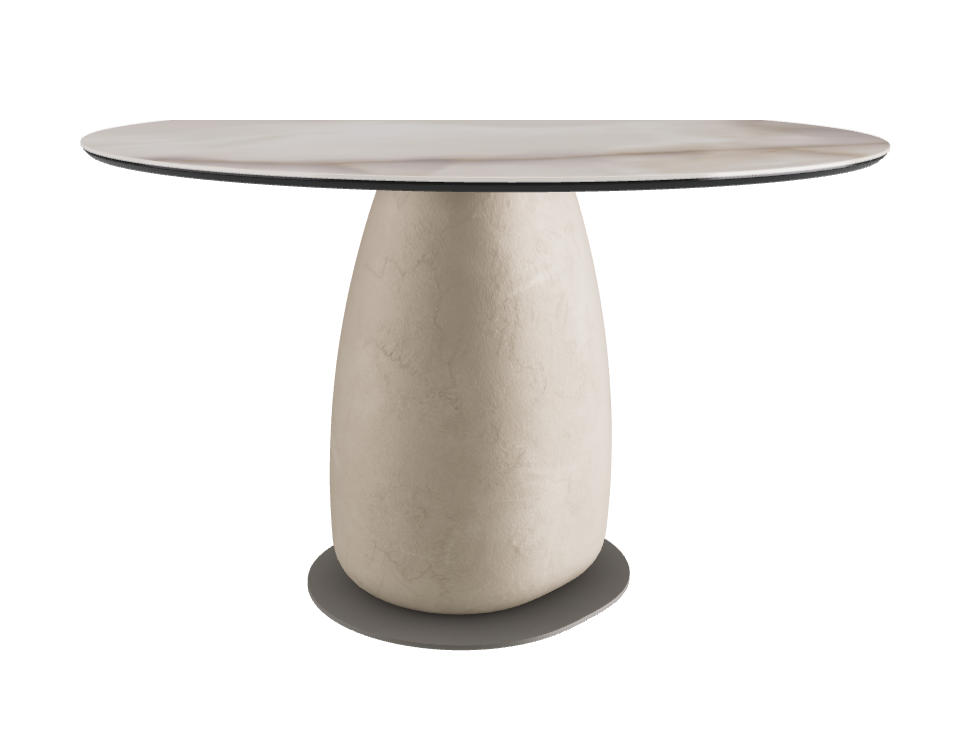 Diameter 118 x Height 73 cm Round Shaped_Alabastro_Cairo_Titanium Embossed