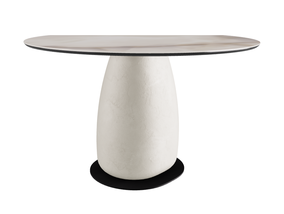 Diameter 118 x Height 73 cm Round Shaped_Alabastro_Oslo_Black Embossed