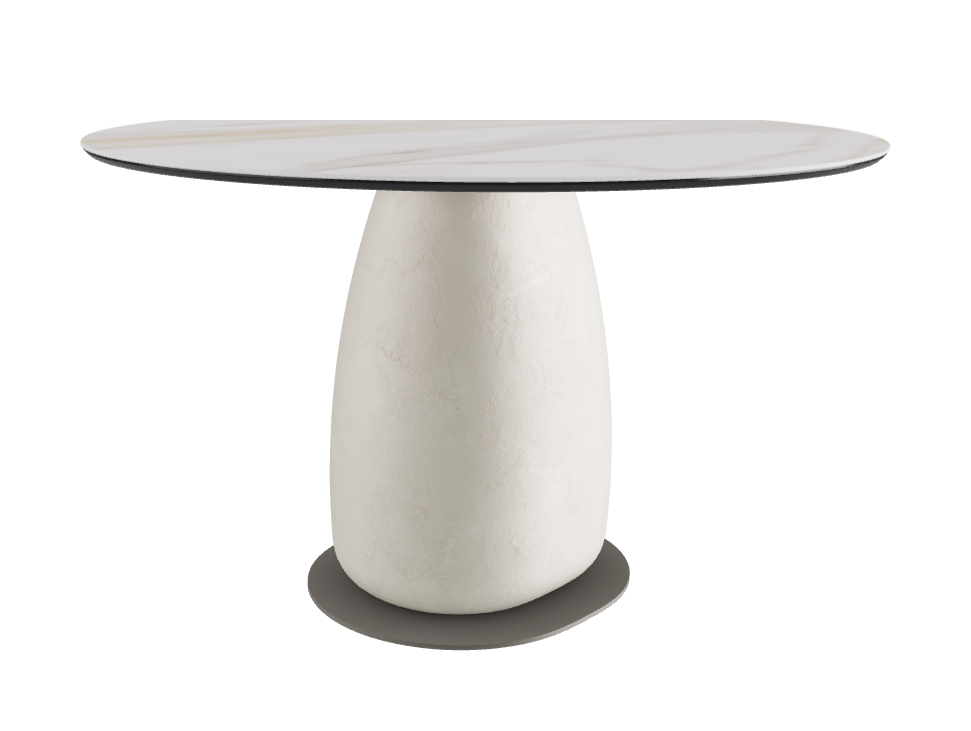 Diameter 118 x Height 73 cm Round Shaped_Matt Golden Calacatta_Oslo_Titanium Embossed