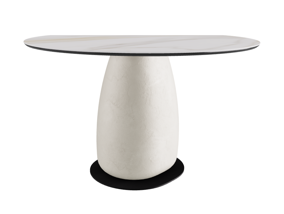 Diameter 118 x Height 73 cm Round Shaped_Matt Golden Calacatta_Oslo_Black Embossed