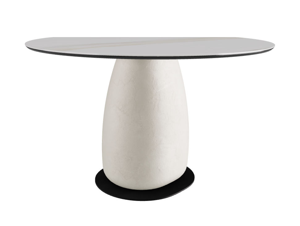 Diameter 118 x Height 73 cm Round Shaped_Glossy Golden Calacatta_Oslo_Black Embossed