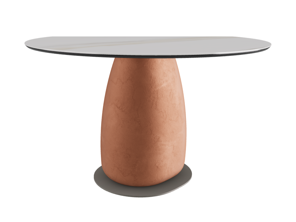 Diameter 118 x Height 73 cm Round Shaped_Glossy Golden Calacatta_Marrakech_Titanium Embossed