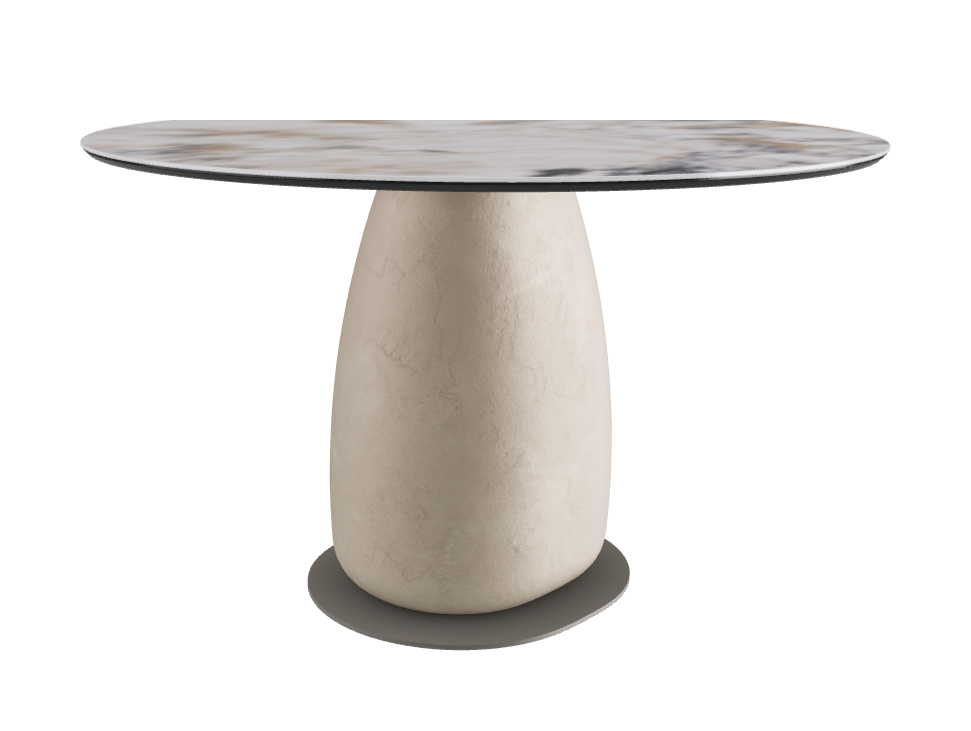 Diameter 118 x Height 73 cm Round Shaped_Makalu_Cairo_Titanium Embossed