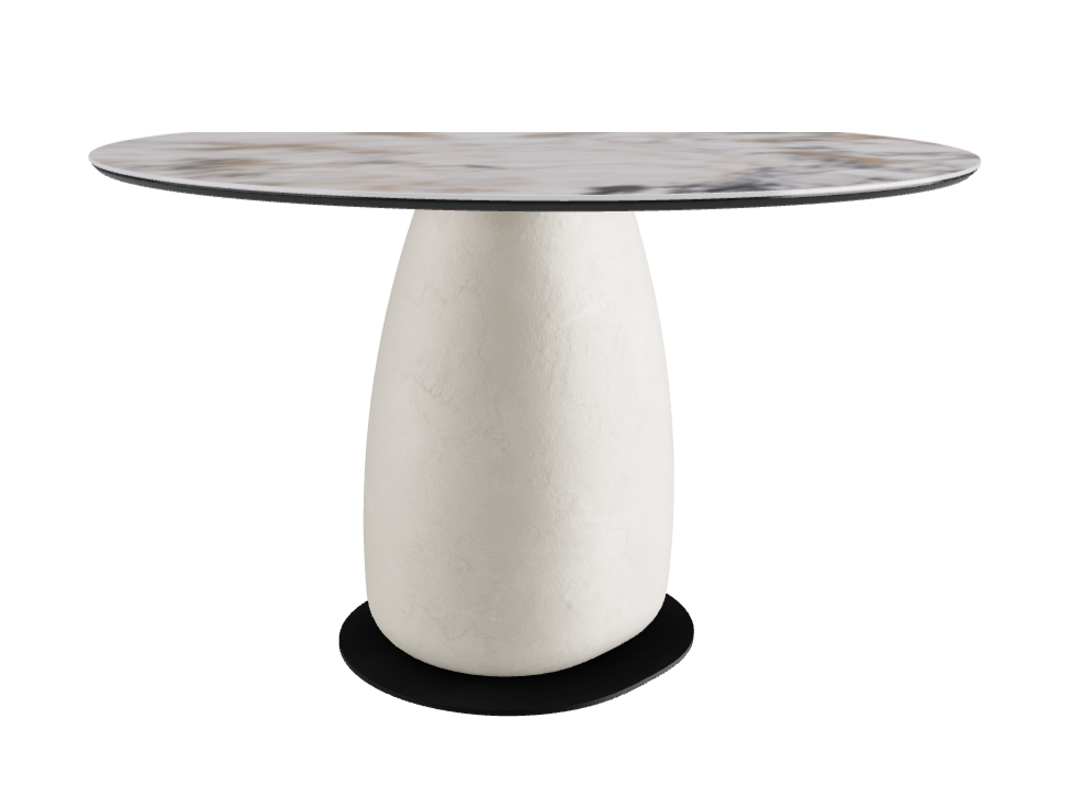 Diameter 118 x Height 73 cm Round Shaped_Makalu_Oslo_Black Embossed