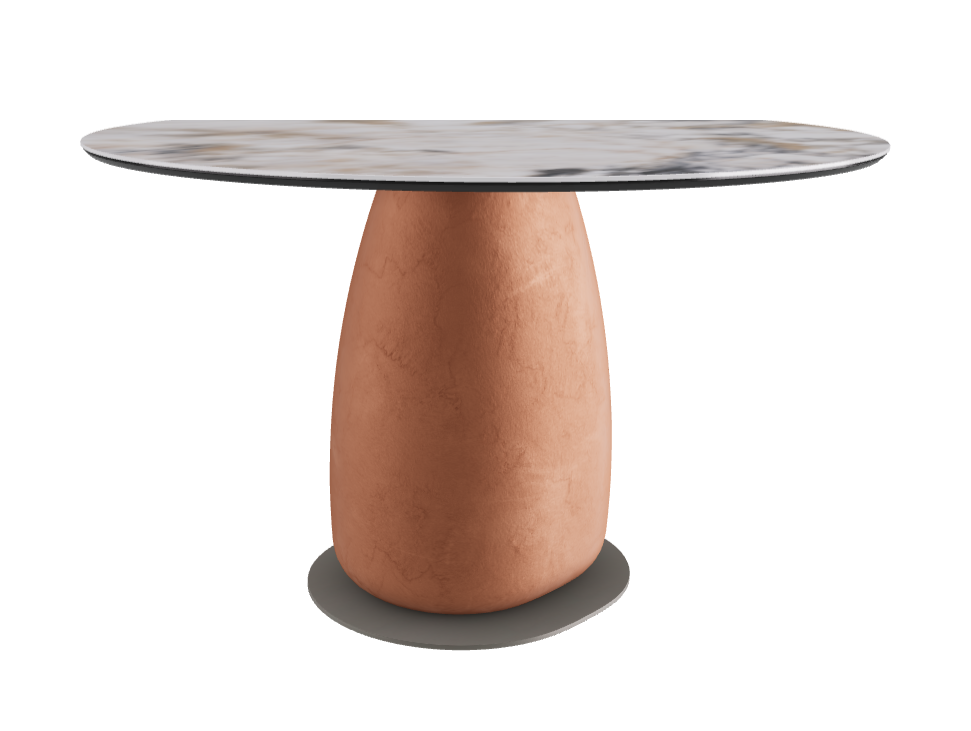 Diameter 118 x Height 73 cm Round Shaped_Makalu_Marrakech_Titanium Embossed