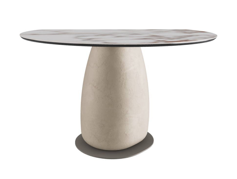 Diameter 118 x Height 73 cm Round Shaped_Breccia_Cairo_Titanium Embossed