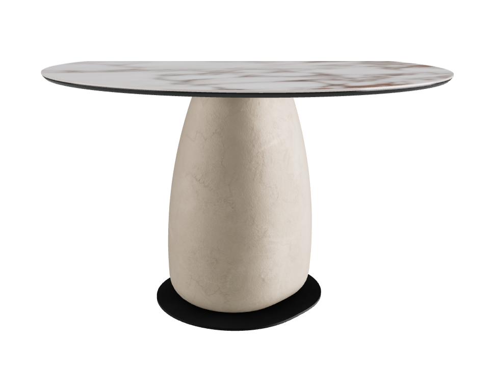 Diameter 118 x Height 73 cm Round Shaped_Breccia_Cairo_Black Embossed