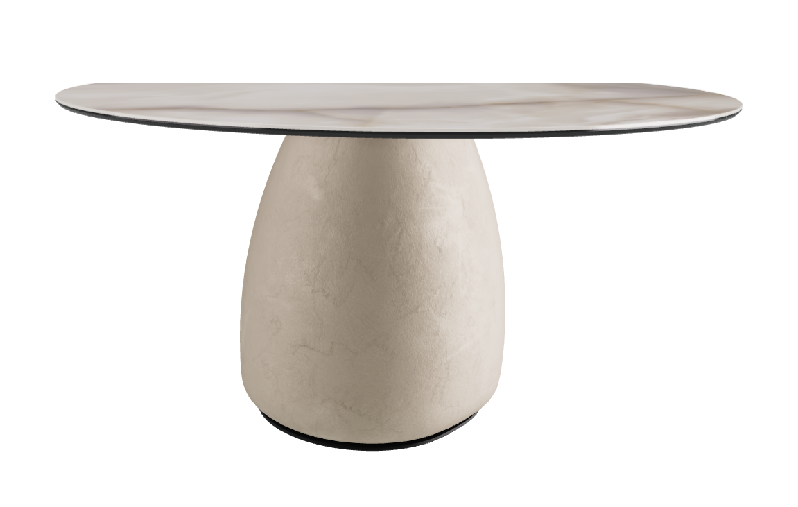 Diameter 140 x Height 73.5 cm Round Shaped_Alabastro_Cairo_Black Embossed