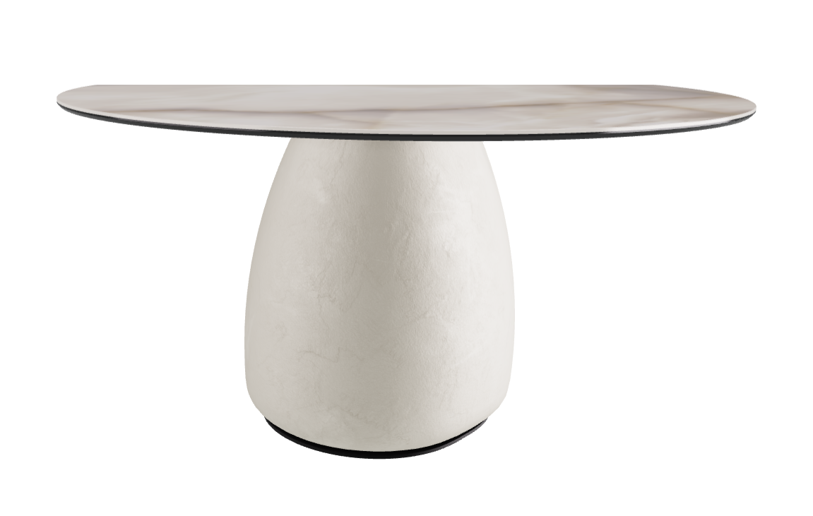 Diameter 140 x Height 73.5 cm Round Shaped_Alabastro_Oslo_Black Embossed
