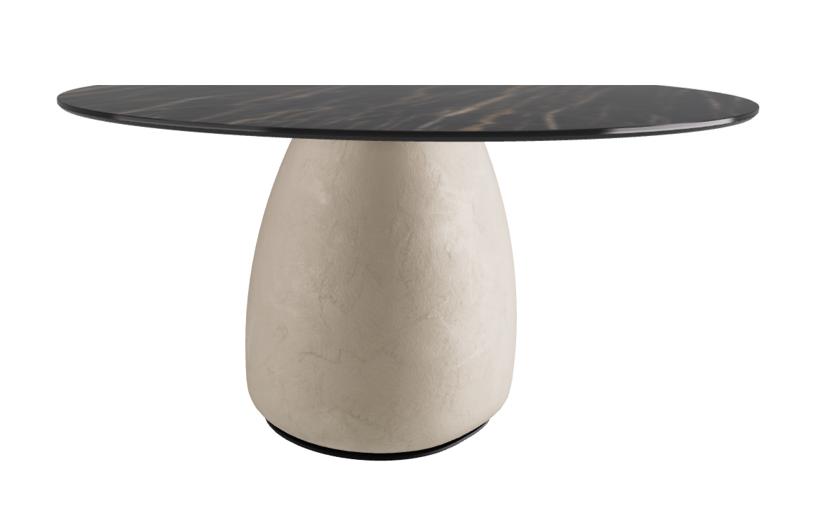 Diameter 140 x Height 73.5 cm Round Shaped_Glossy Portoro_Cairo_Black Embossed