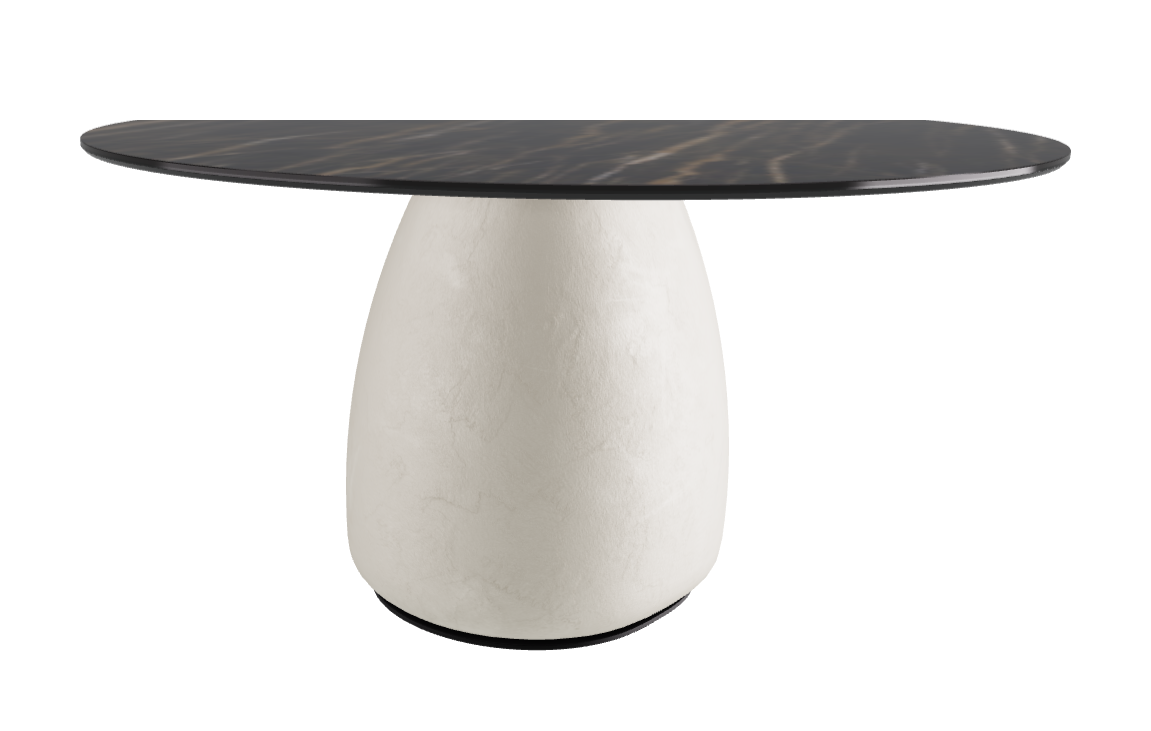 Diameter 140 x Height 73.5 cm Round Shaped_Glossy Portoro_Oslo_Black Embossed