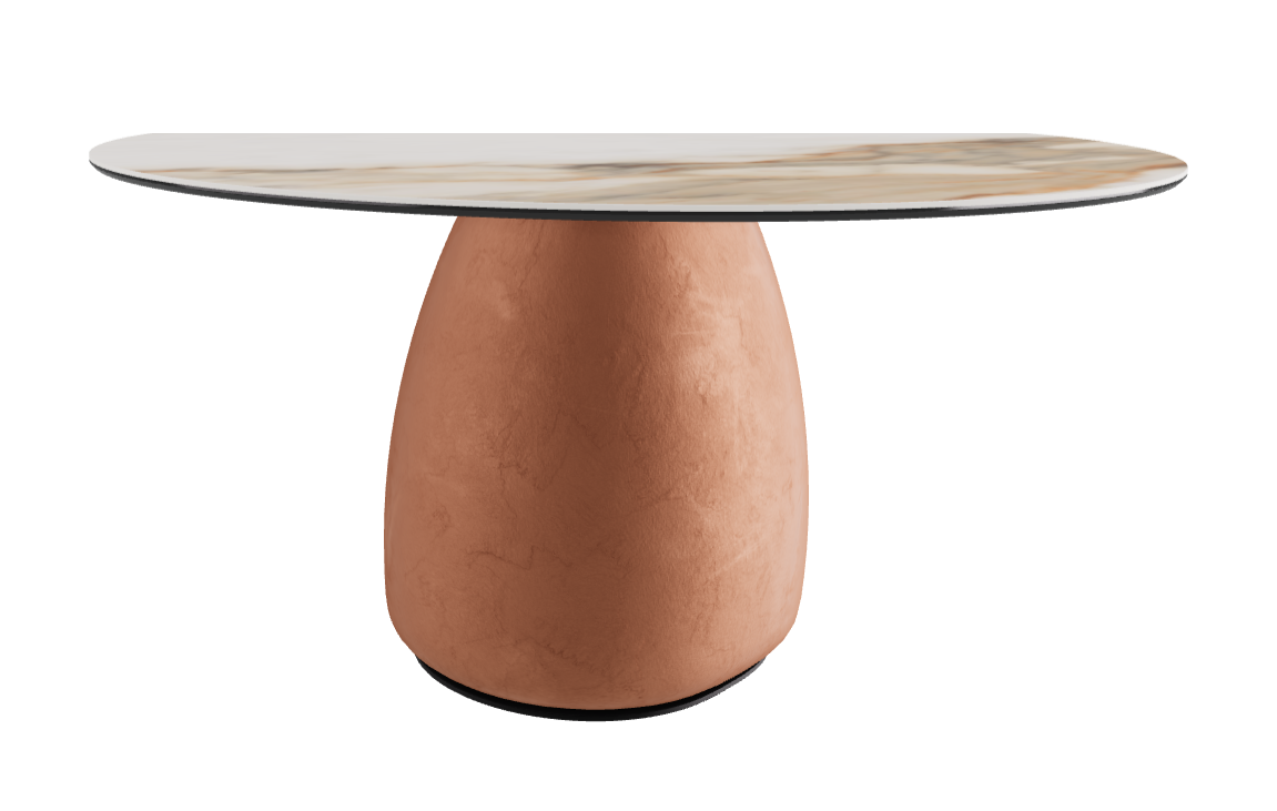 Diameter 140 x Height 73.5 cm Round Shaped_Matt Borghini Calacatta_Marrakech_Black Embossed