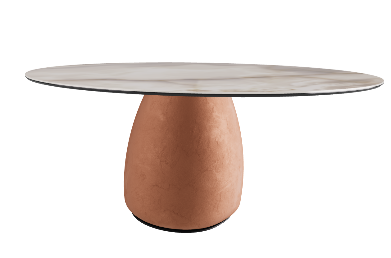 Diameter 158 x Height 73.5 cm Round Shaped_Alabastro_Marrakech_Black Embossed