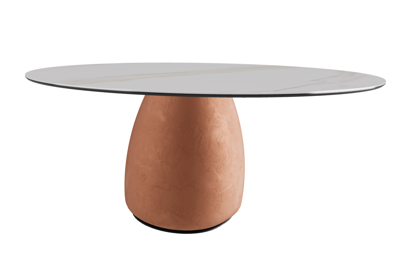 Diameter 158 x Height 73.5 cm Round Shaped_Glossy Golden Calacatta_Marrakech_Black Embossed