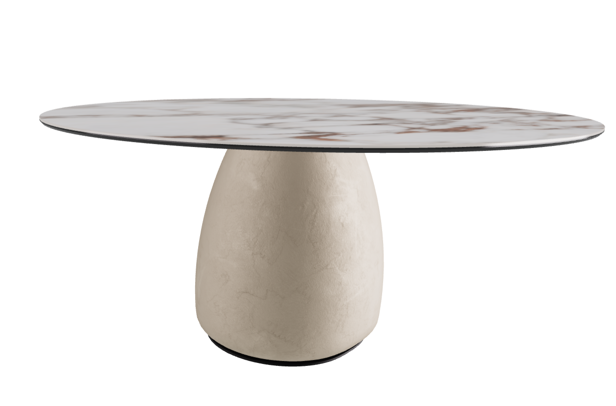 Diameter 158 x Height 73.5 cm Round Shaped_Breccia_Cairo_Black Embossed