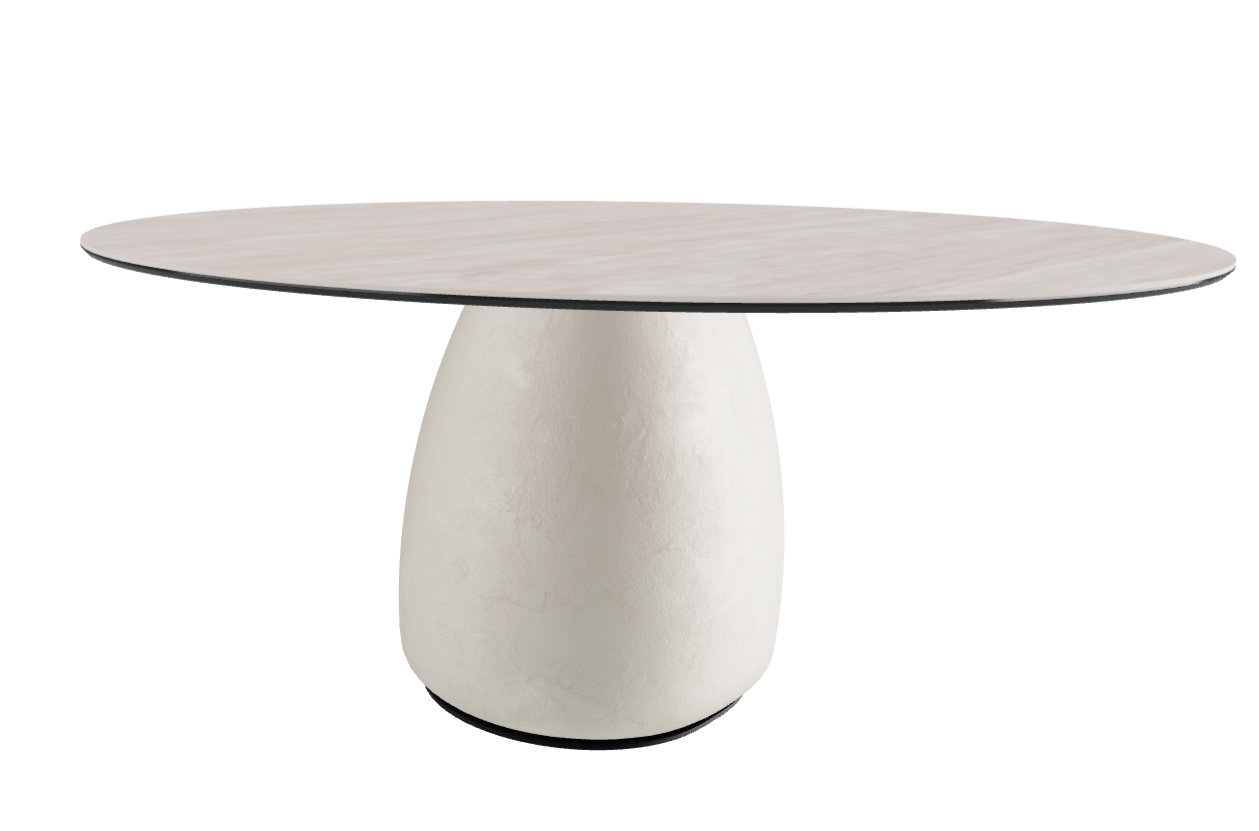 Diameter 158 x Height 73.5 cm Round Shaped_Colosseo_Oslo_Black Embossed