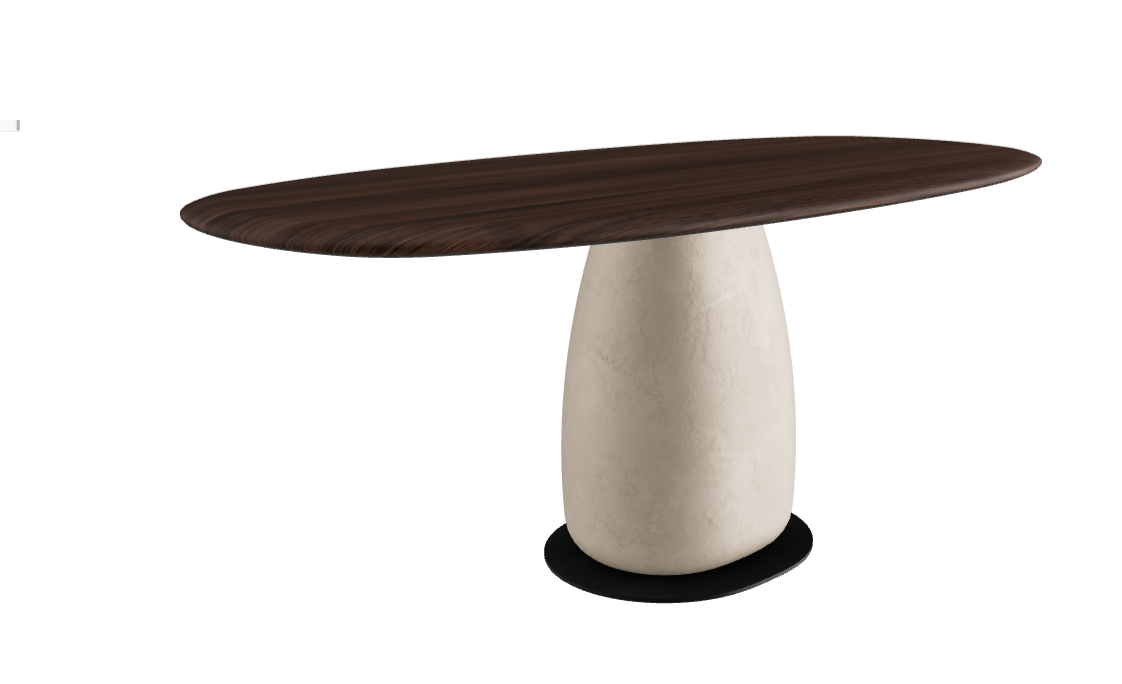 180×90×75.5h U Biscuit Shaped_Burned Oak_Cairo_Black Embossed