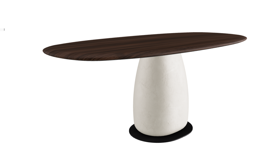 180×90×75.5h U Biscuit Shaped_Burned Oak_Oslo_Black Embossed