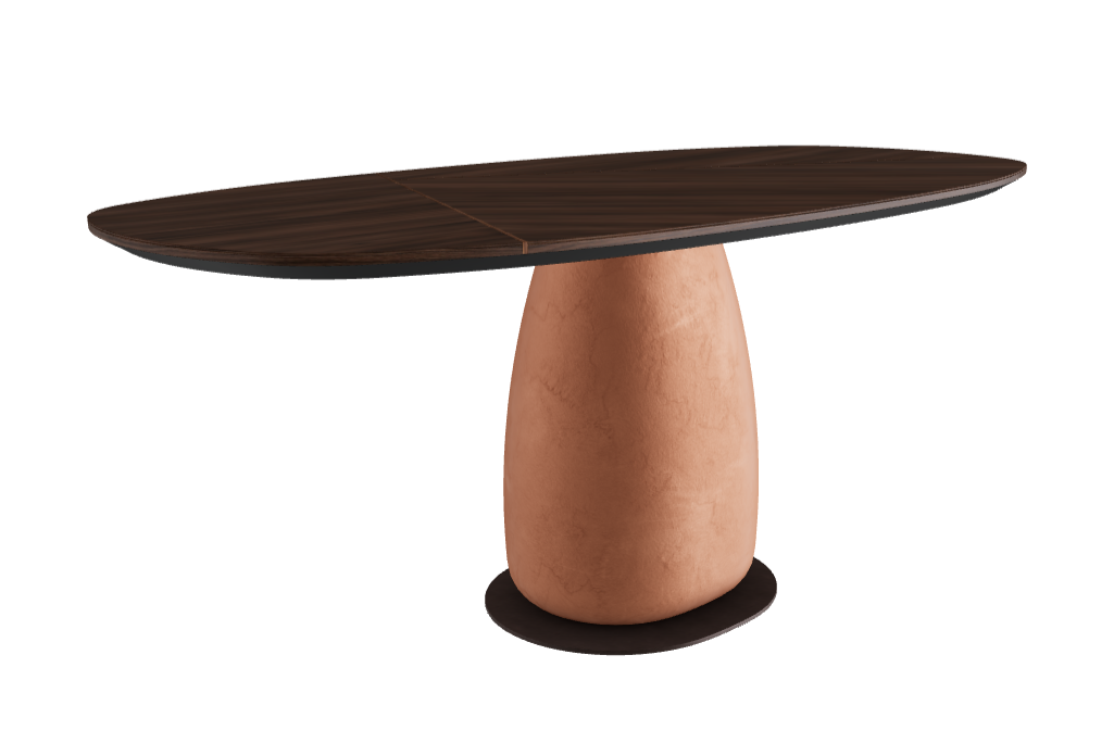 180x90x75.5h Y Oval Shaped_Burned Oak_Marrakech_Bronze Embossed