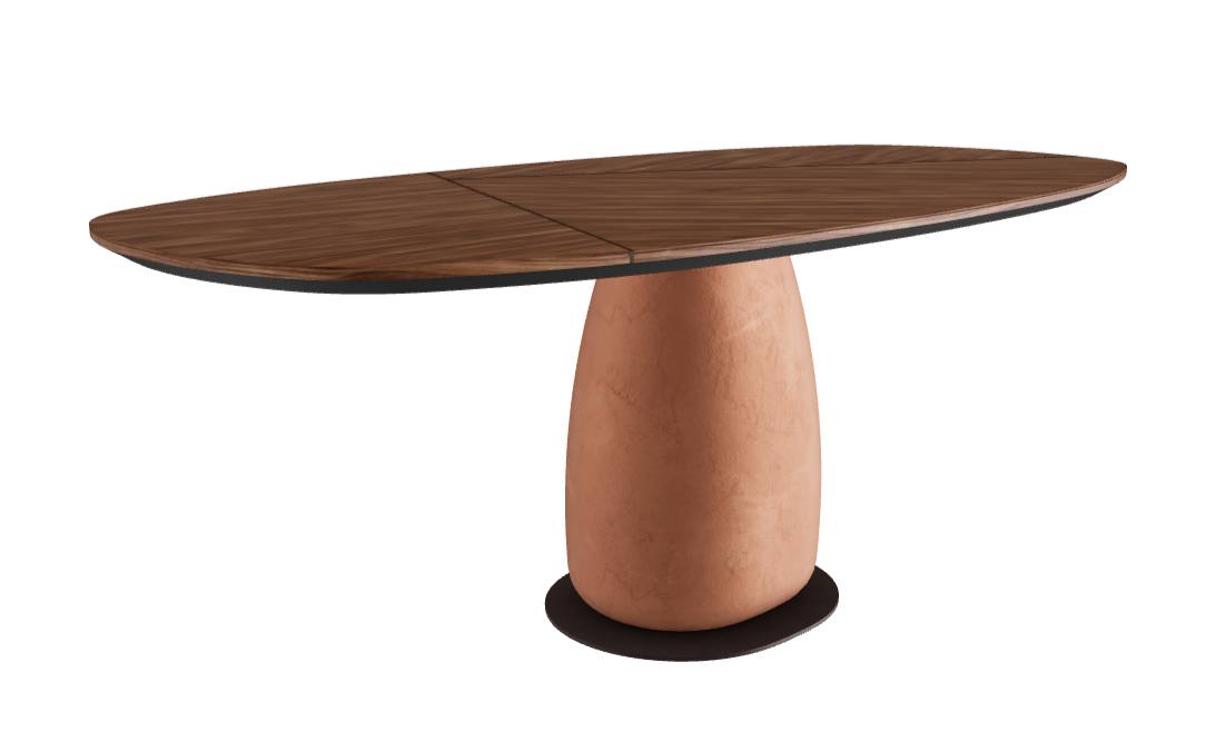 200x100x75.5h Y Oval Shaped_Walnut Canaletto_Marrakech_Bronze Embossed