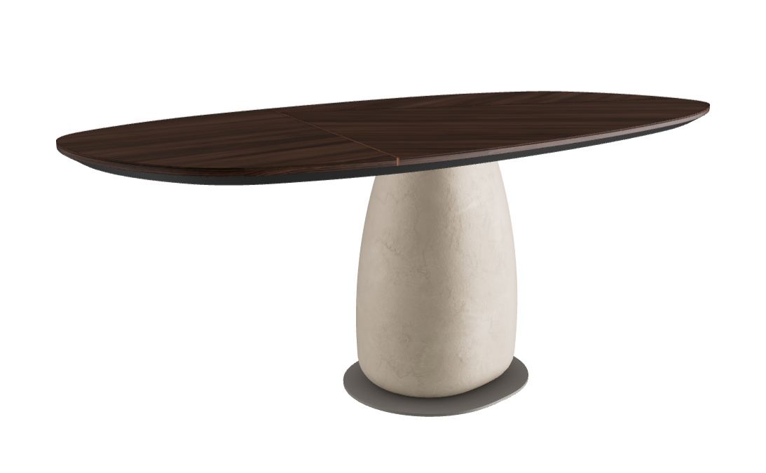 200x100x75.5h Y Oval Shaped_Burned Oak_Cairo_Titanium Embossed
