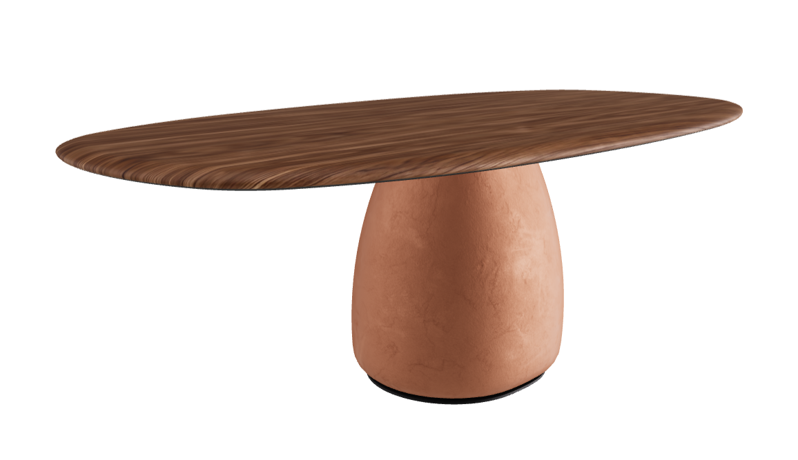 220×110×75h U Biscuit Shaped_Walnut Canaletto_Marrakech_Black Embossed