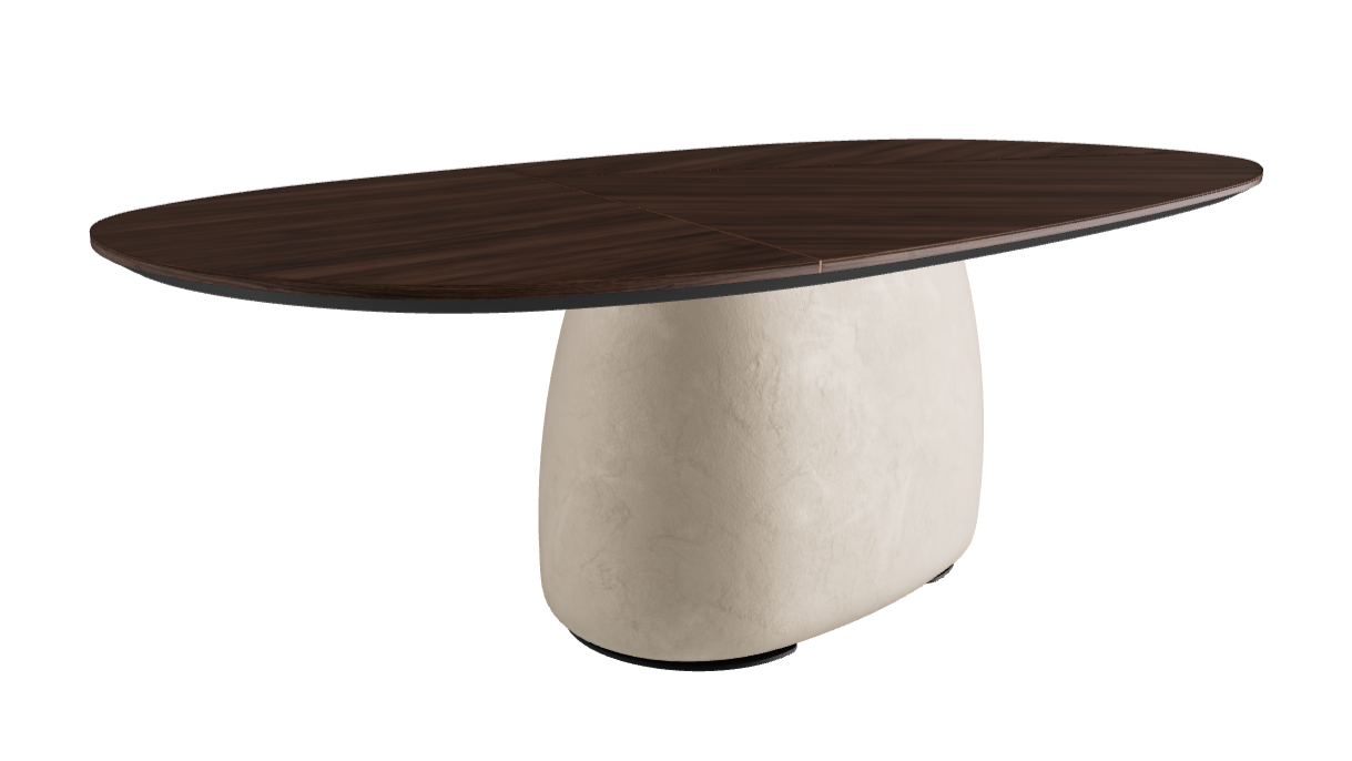 240×120×75h Y Oval Shaped_Burned Oak_Cairo_Black Embossed