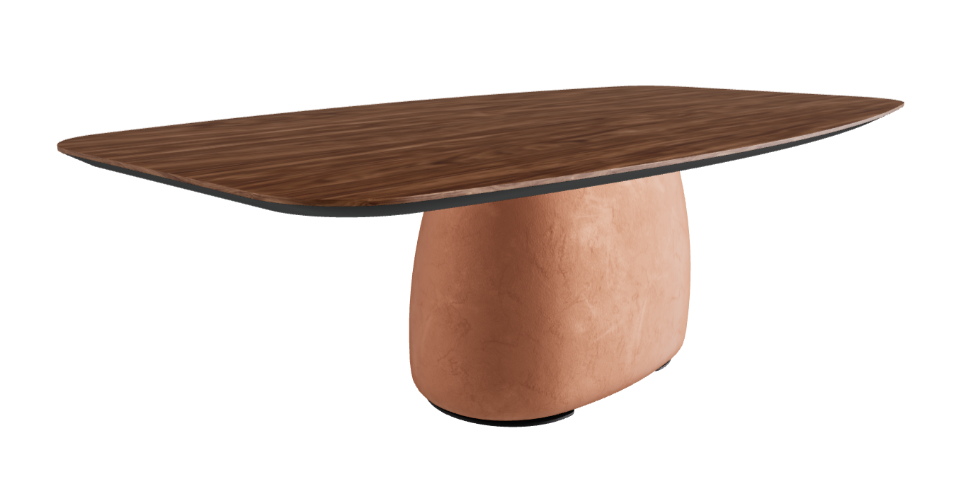 250×128×75h B Barrel Shaped_Walnut Canaletto_Marrakech_Black Embossed