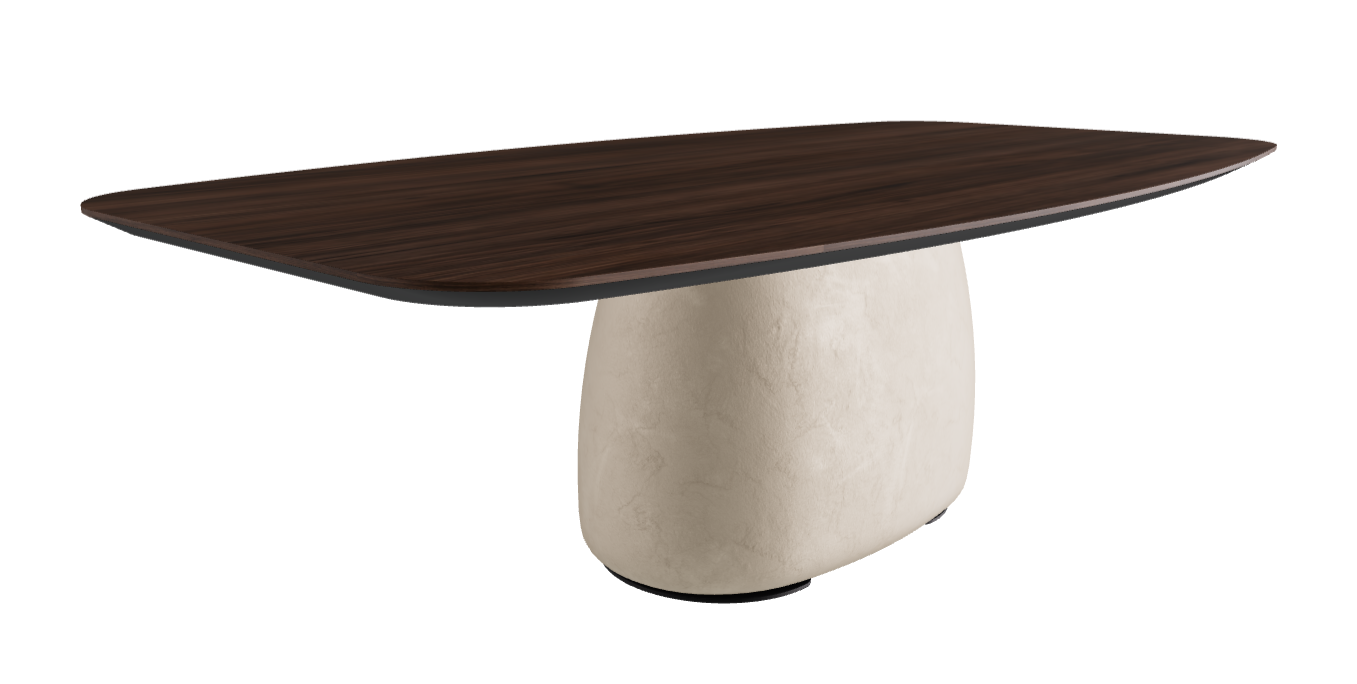 250×128×75h B Barrel Shaped_Burned Oak_Cairo_Black Embossed