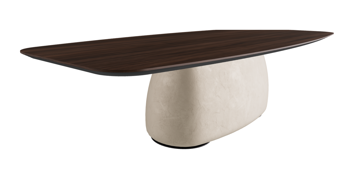 300×128×75h B Barrel Shaped_Burned Oak_Cairo_Black Embossed